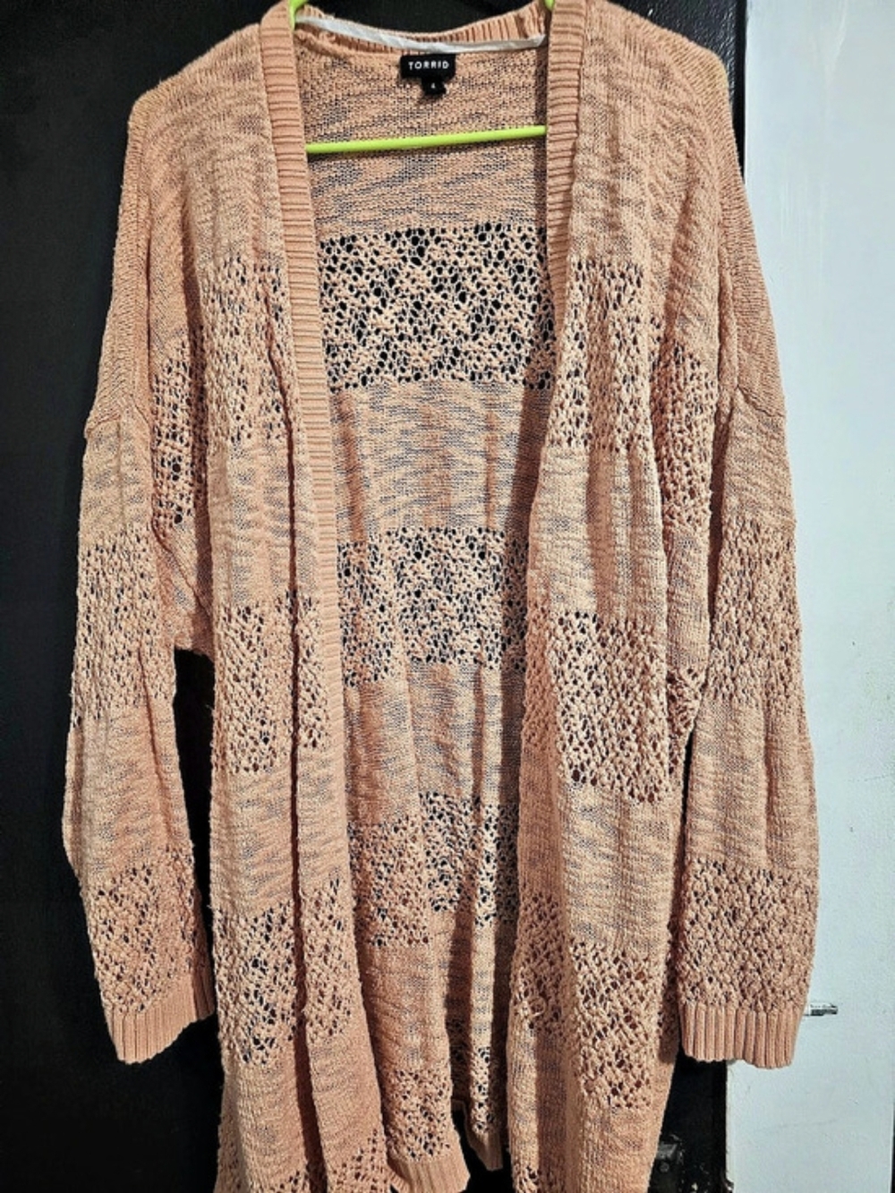 Torrid Open Front Knit Cardigan in Pink Like New
